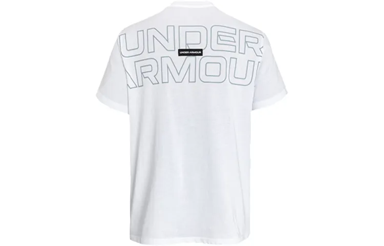 Under Armour T Shirts Men's White Crew Neck Moderate Straight Fit