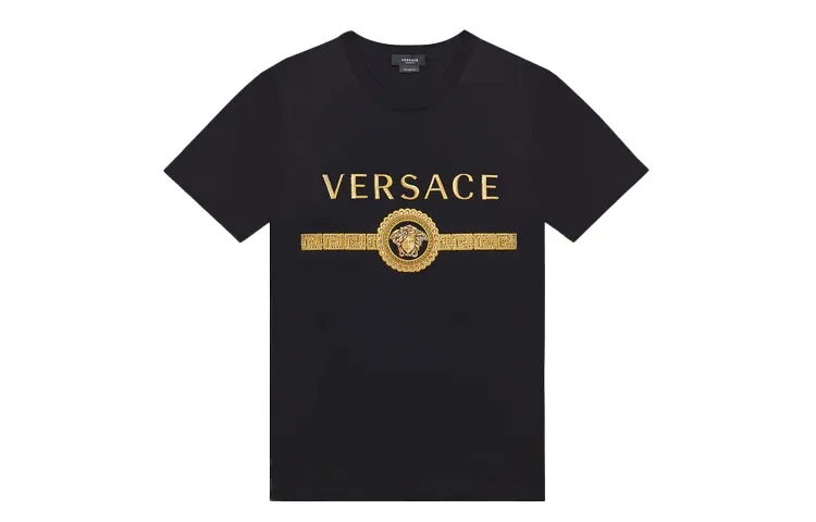 VERSACE Embroidered Medusa Logo T Shirt