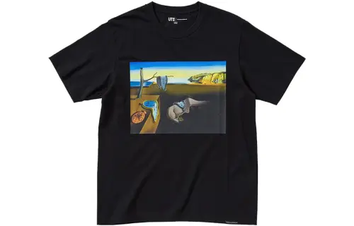 UNIQLO T Shirts Unisex Black Crew Neck Moderate Straight Fit