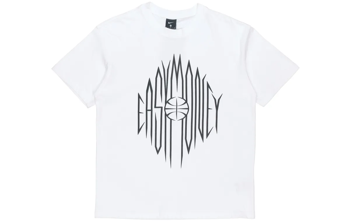 Nike T-Shirts Men's White Crew Neck Moderate Straight Fit