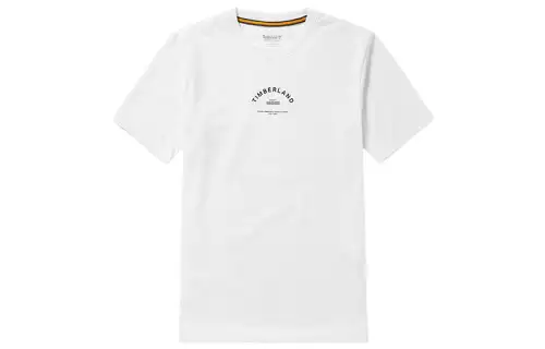 Timberland T Shirts Men's White Crew Neck Moderate Straight Fit