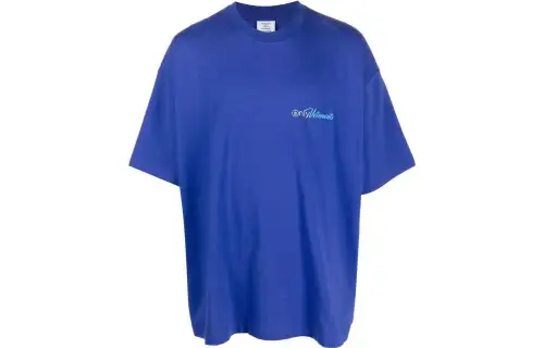 Vetements T Shirts Men's Royal Blue Crew Neck Moderate Other