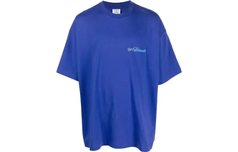 Vetements T Shirts Men's Royal Blue Crew Neck Moderate Other