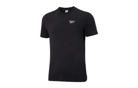 Reebok T-Shirts Unisex Black Crew Neck Moderate Straight Fit
