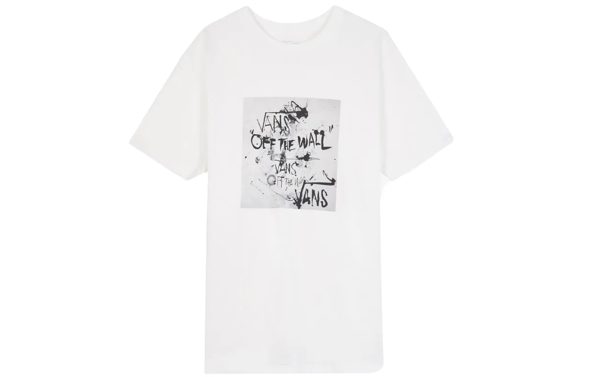 Vans T-Shirts Men's White Crew Neck Moderate Straight Fit