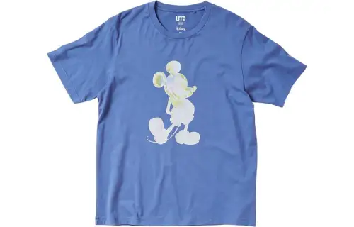 UNIQLO T Shirts Unisex Sky Blue Crew Neck Moderate