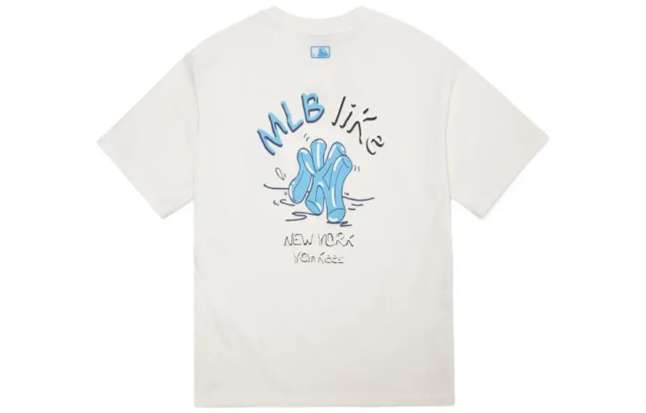 MLB T-Shirts Unisex Ivory White Crew Neck Moderate