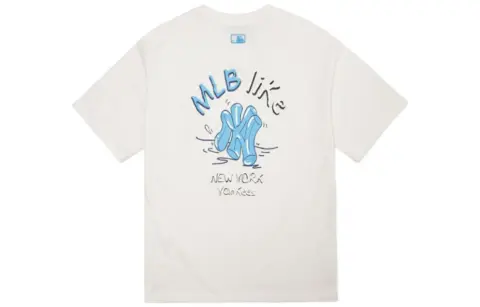 MLB T-Shirts Unisex Ivory White Crew Neck Moderate