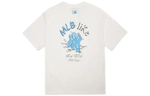 MLB T Shirts Unisex Ivory White Crew Neck Moderate