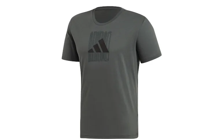 Adidas T-Shirts Men's Ivy Green Crew Neck Moderate Straight Fit