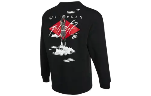 Jordan Flight Essentials T Shirts Men's Black Crew Neck Moderate Straight Fit