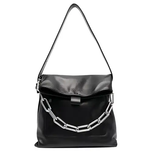 OFF WHITE Calfskin Handbag, Shoulder Bag Medium Women's Black