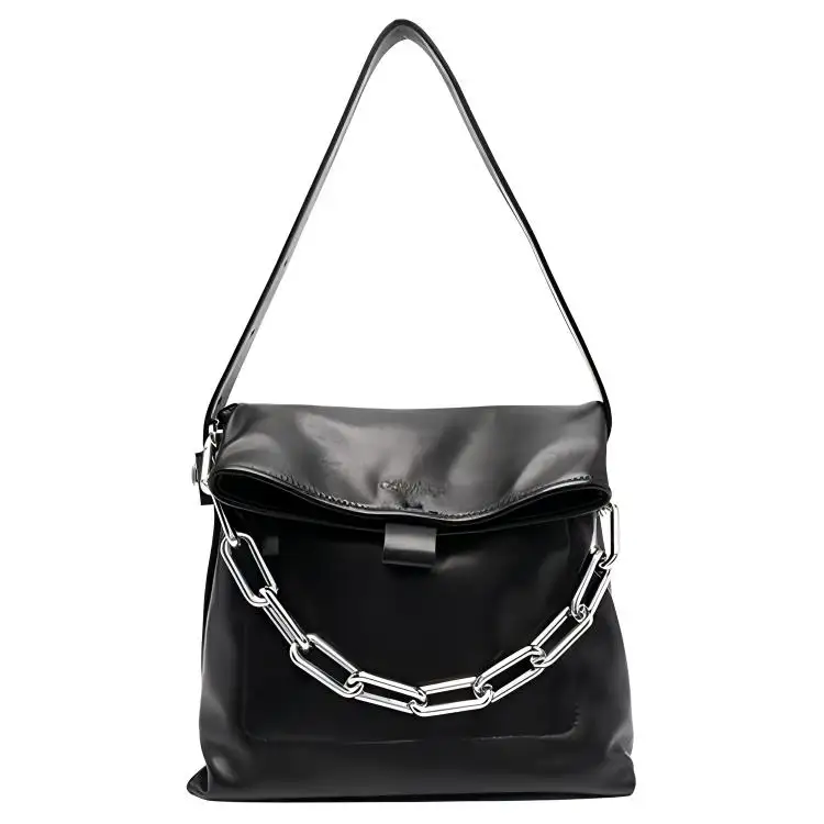 OFF WHITE Calfskin Handbag, Shoulder Bag Medium Women's Black