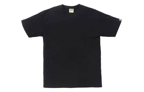 A BATHING APE T Shirts Men's Black Crew Neck Moderate Straight Fit