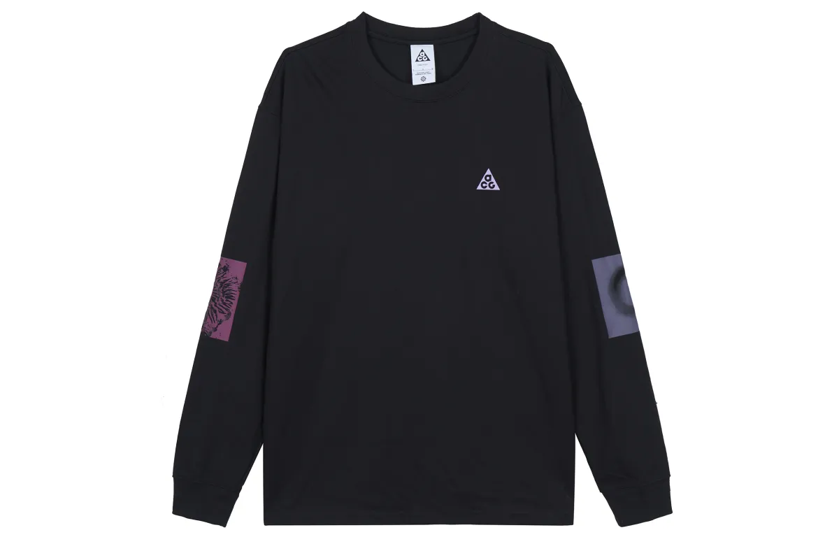 Nike T-Shirts Men's Black Crew Neck Moderate Straight Fit