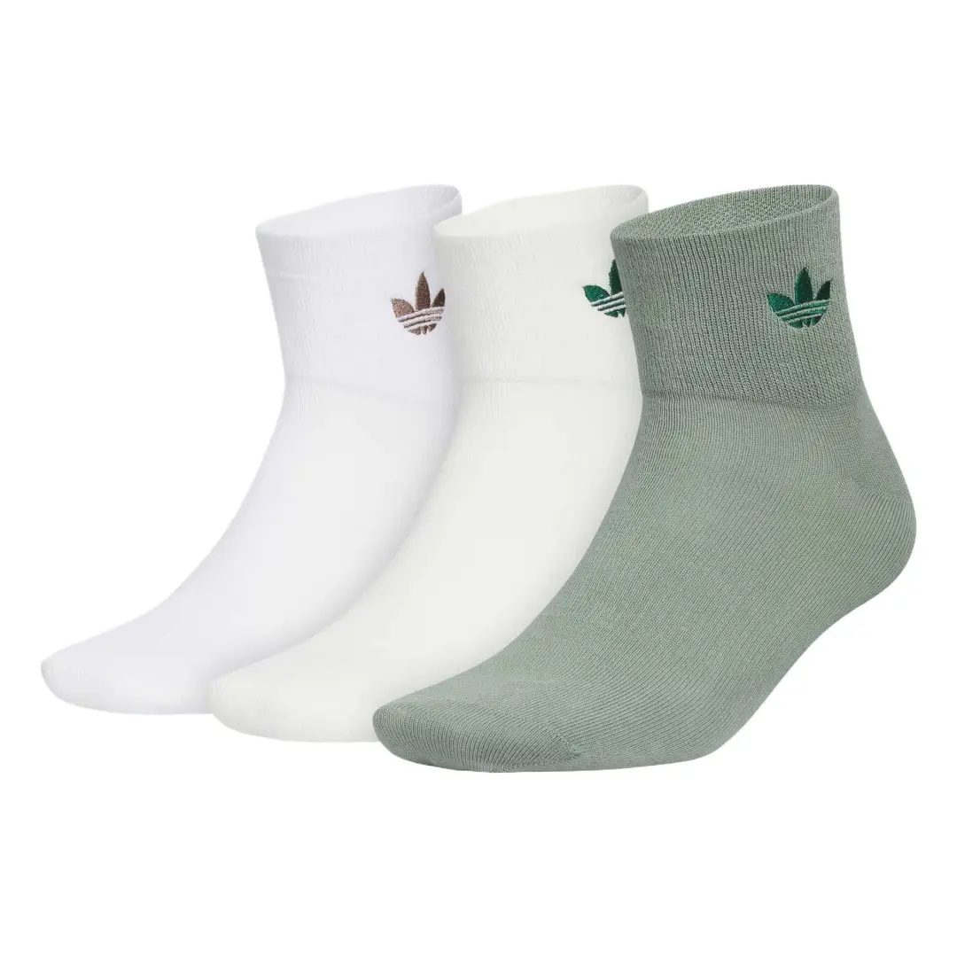 Adidas Originals ORI ANK SOCK 3P Ankle Socks Unisex 3 Pack White/Cloud White/Dusty Green