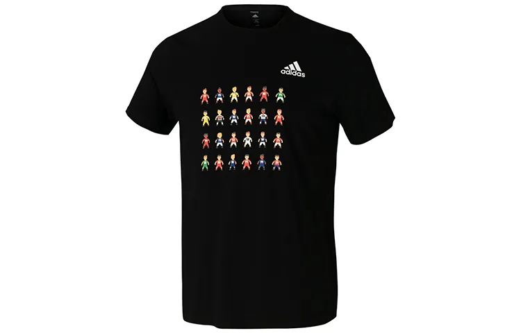 Adidas T-Shirts Men's Black Crew Neck Moderate Straight Fit