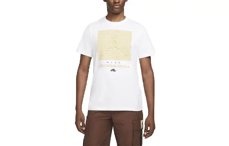 Nike T Shirts Men's White Crew Neck Straight Fit
