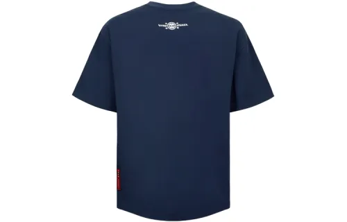 EVISU T Shirts Men's Dark Blue Crew Neck Moderate Straight Fit
