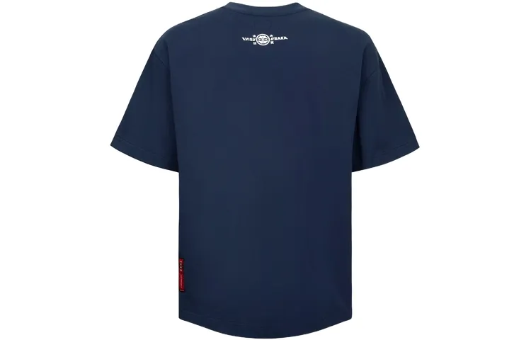 EVISU T Shirts Men's Dark Blue Crew Neck Moderate Straight Fit