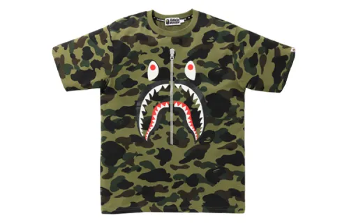 A Bathing Ape shark-motif camouflage T-shirt