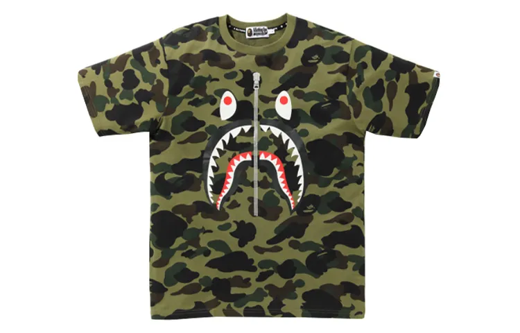 A Bathing Ape shark-motif camouflage T-shirt