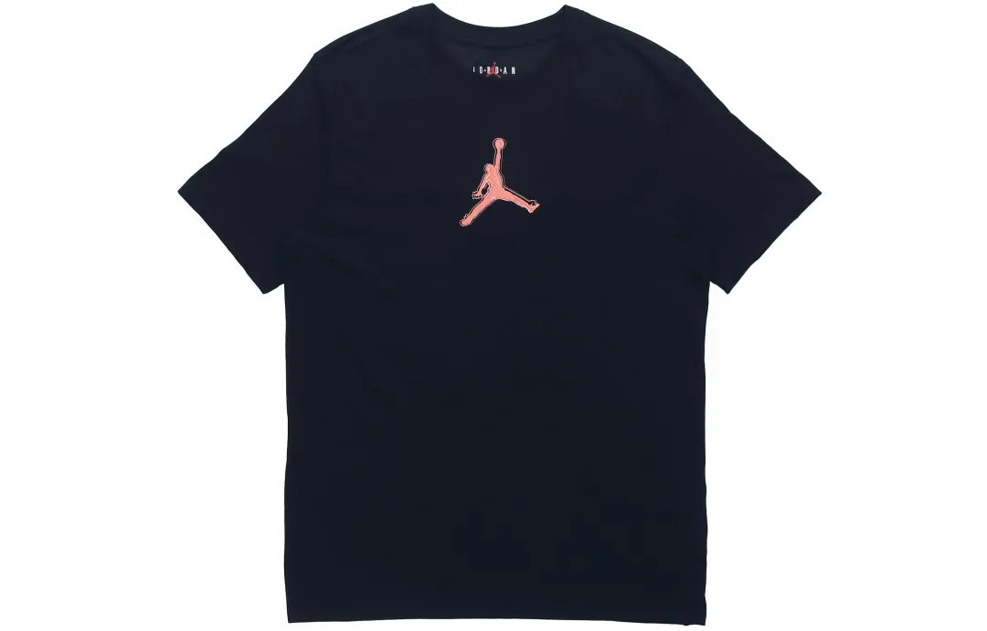 Jordan T Shirts Men's Black Crew Neck Moderate Straight Fit