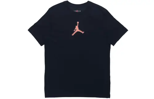 Jordan T Shirts Men's Black Crew Neck Moderate Straight Fit