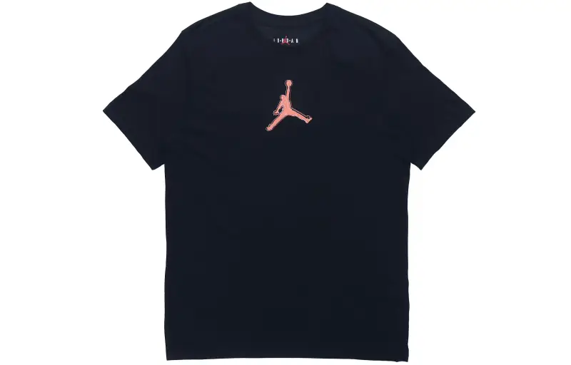 Jordan T Shirts Men's Black Crew Neck Moderate Straight Fit