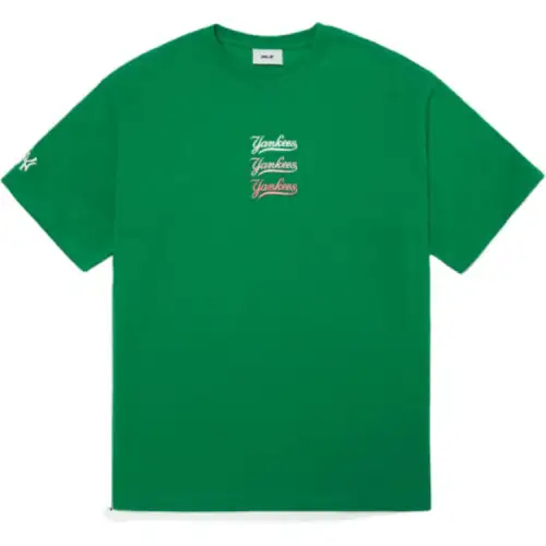 MLB T Shirts Unisex Green Crew Neck Moderate Straight Fit