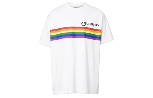 Burberry T Shirts Unisex White Crew Neck Moderate Straight Fit