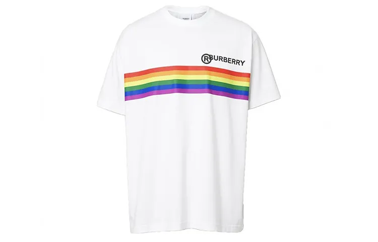Burberry T Shirts Unisex White Crew Neck Moderate Straight Fit