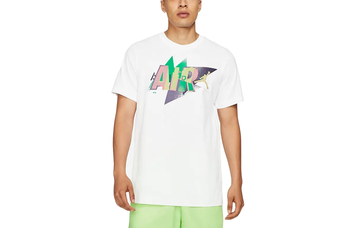 Jordan Air T-Shirts Men's White Crew Neck Moderate