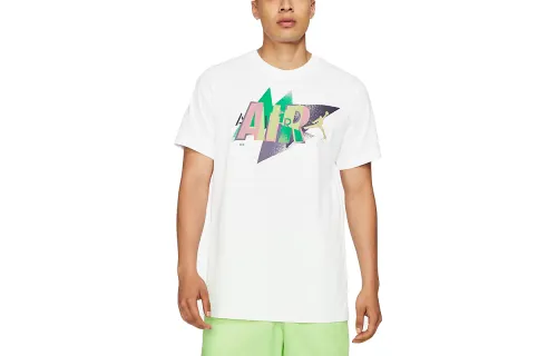 Jordan Air T Shirts Men's White Crew Neck Moderate