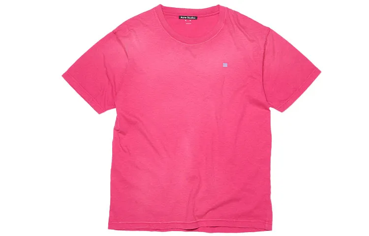 Acne Studios T Shirts Unisex Pink Crew Neck Moderate Straight Fit