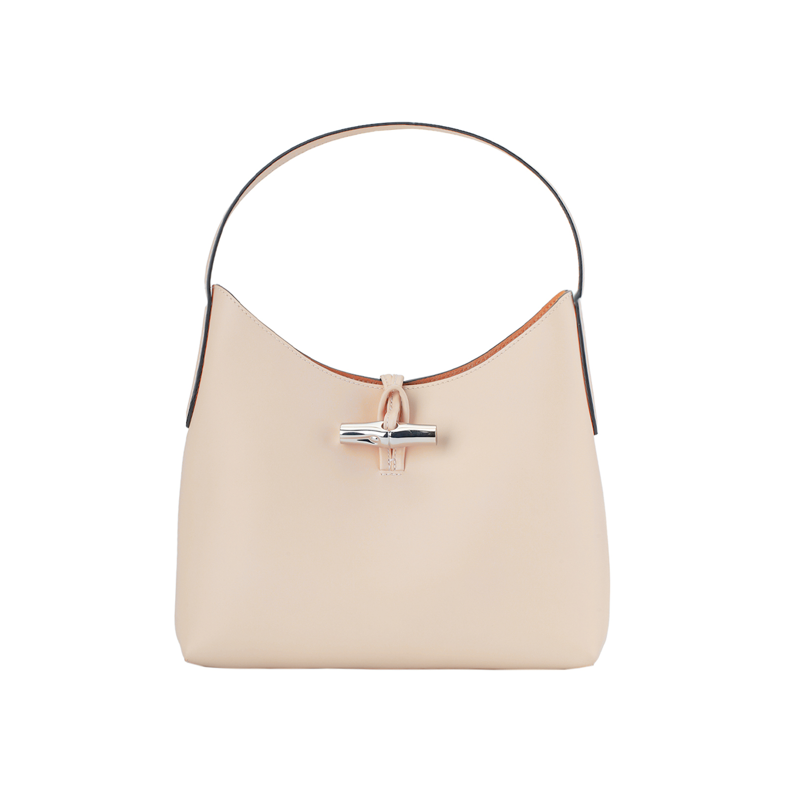 LONGCHAMP Le Roseau Calfskin Shoulder Bag, Handbag, Shoulder Bag Medium Women's Light Pink