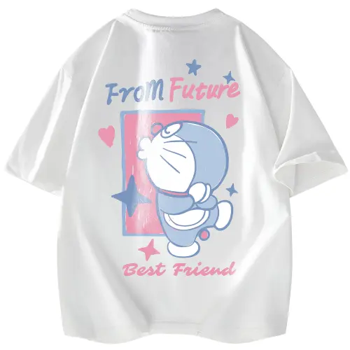 Doraemon T Shirts Unisex Crew Neck Moderate Straight Fit
