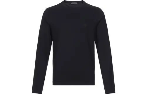 PRADA T Shirts Men's Black Crew Neck Moderate Straight Fit