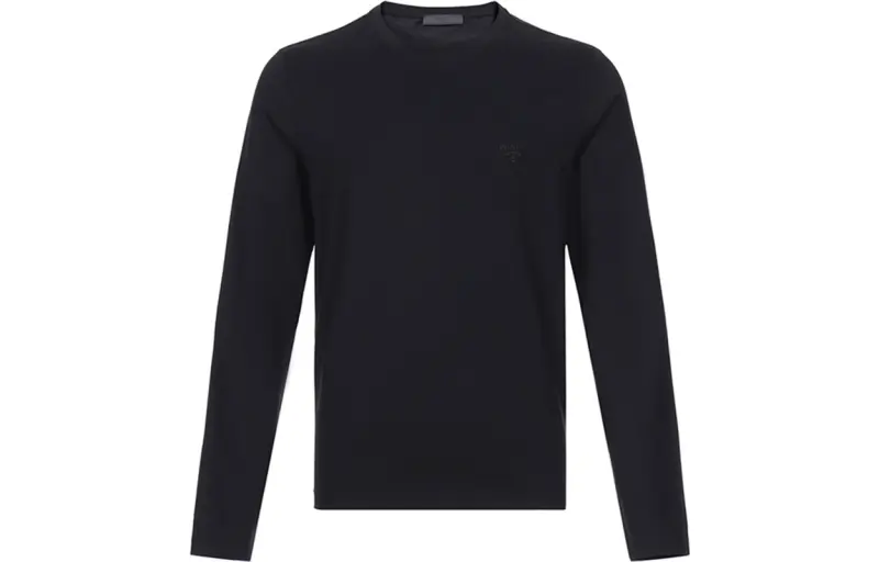 PRADA T Shirts Men's Black Crew Neck Moderate Straight Fit