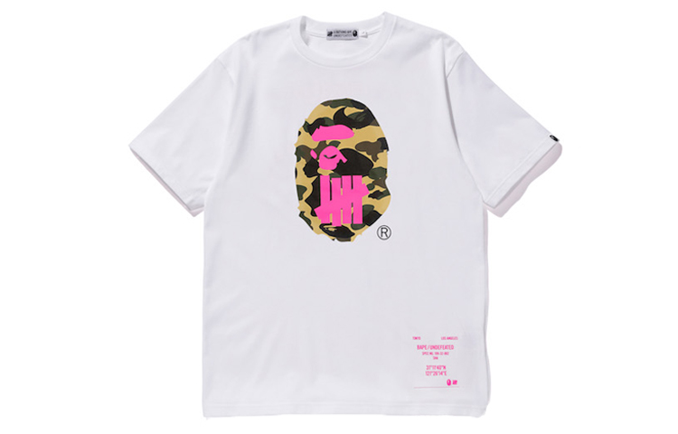 A BATHING APE x UNDEFEATED Ape Head Series T Shirt Unisex White