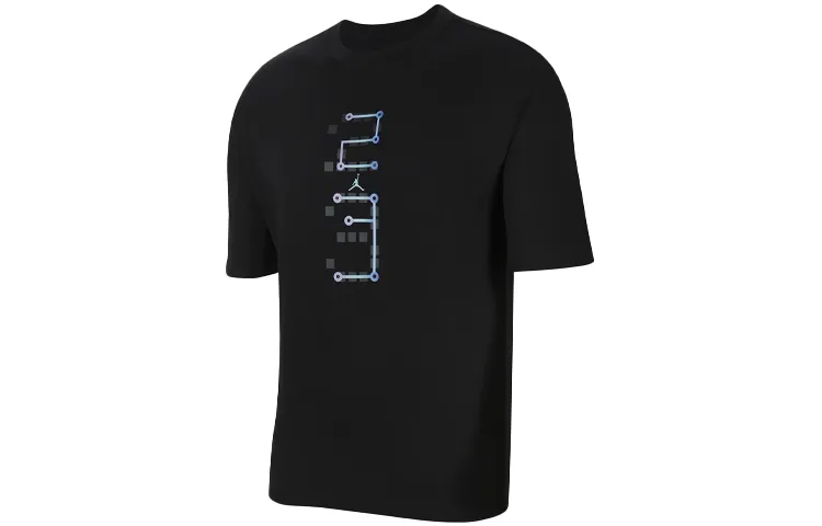 Jordan Singles Day T-Shirts Men's Black Crew Neck Moderate Straight Fit