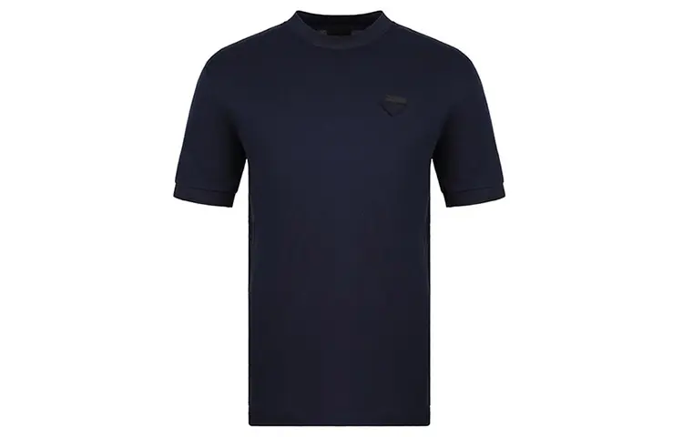PRADA T Shirts Men's Dark Blue Crew Neck Moderate Straight Fit