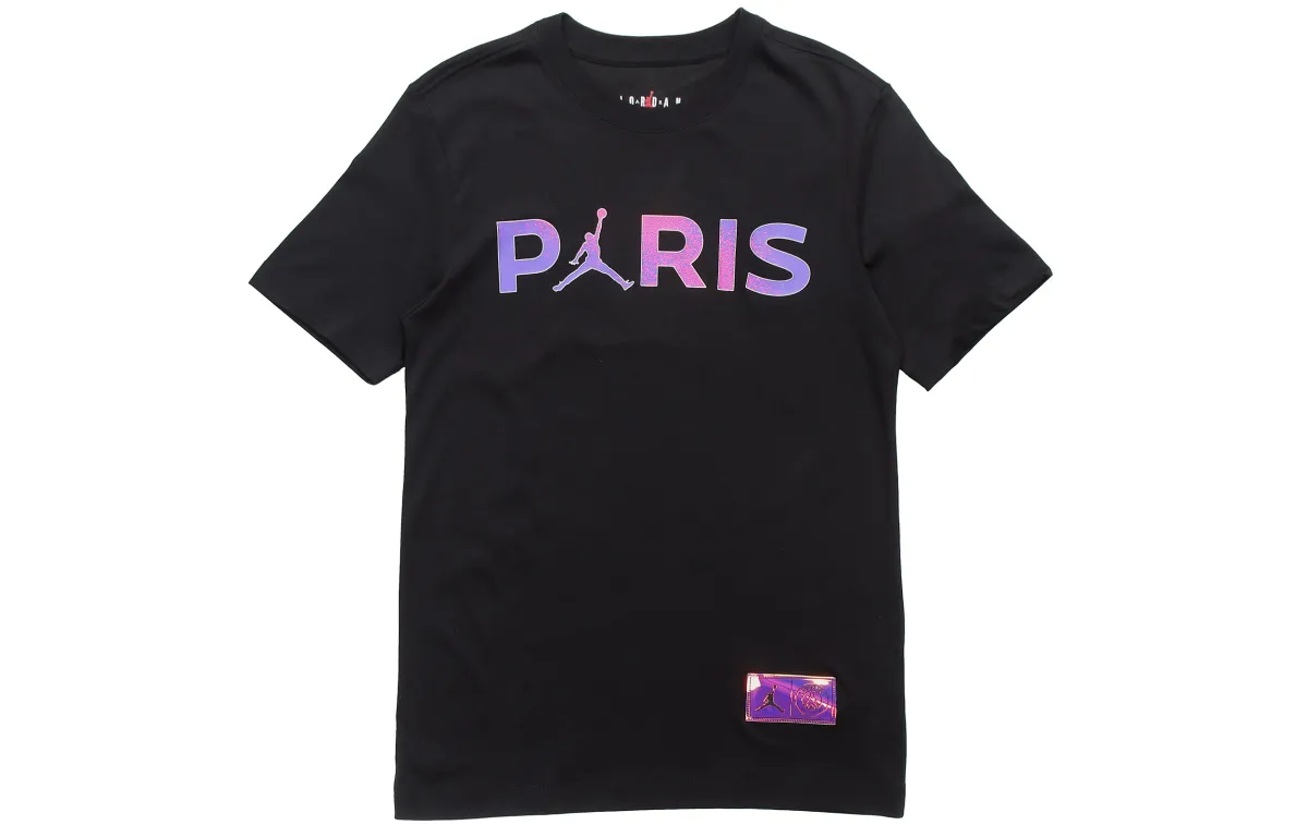 Jordan T-Shirts Men's Black Crew Neck Moderate Straight Fit