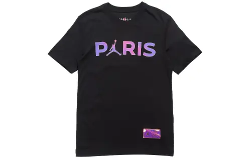 Jordan T Shirts Men's Black Crew Neck Moderate Straight Fit