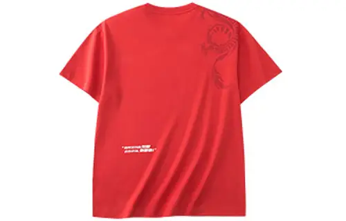 ANTA T Shirts Unisex Red Crew Neck Moderate Straight Fit