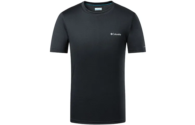 Columbia T-Shirts Men's Black Crew Neck Moderate Straight Fit