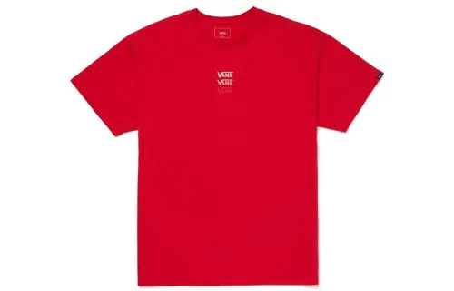 Vans T Shirts Unisex Red Crew Neck Moderate Straight Fit