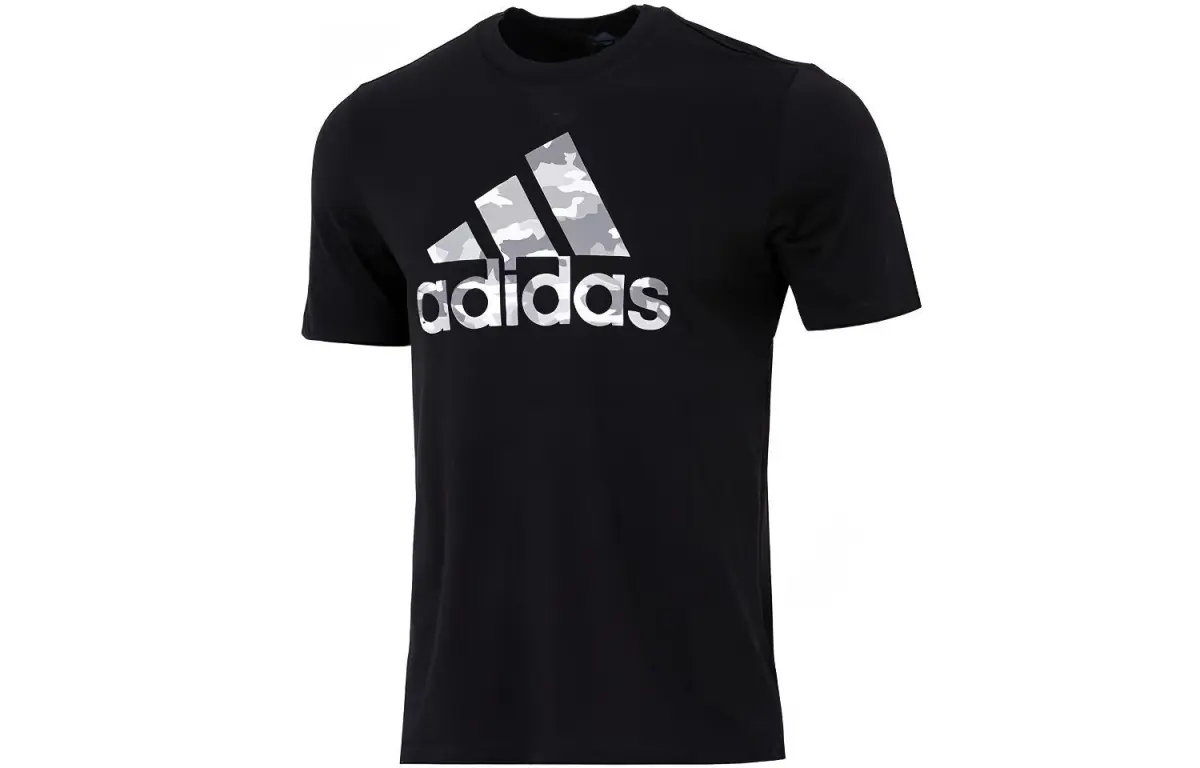 Adidas T-Shirts Men's Black Crew Neck Moderate Straight Fit