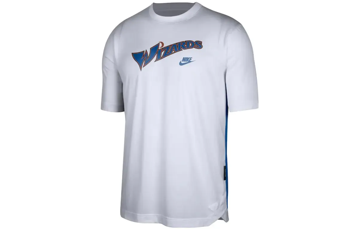 Nike T-Shirts Men's White Crew Neck Moderate Straight Fit