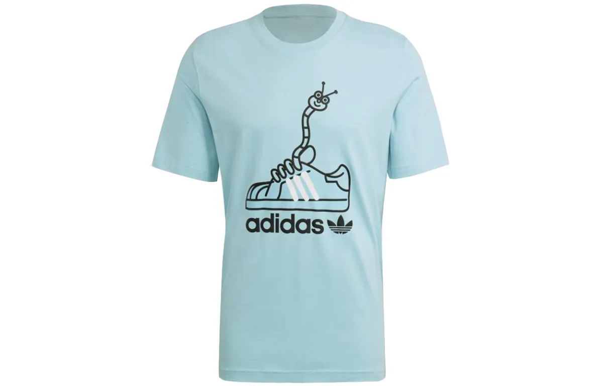 Adidas Originals Worm Tee T Shirt Men's Light Blue